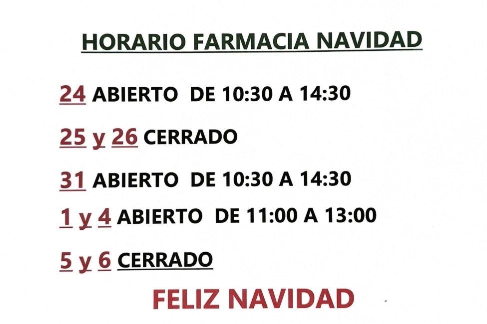 Horario farmacia