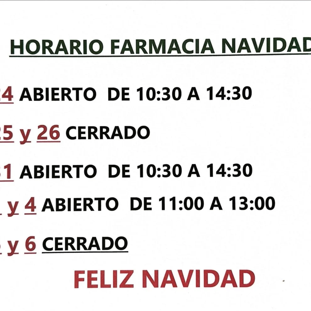 Horario farmacia